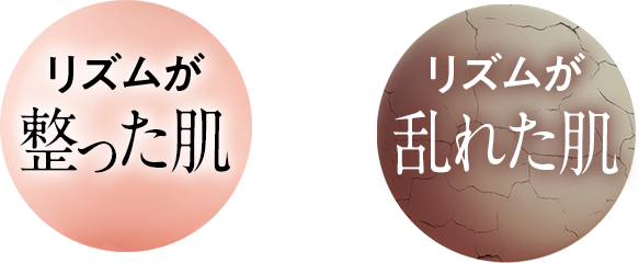 リズムが整った肌 リズムが乱れた肌